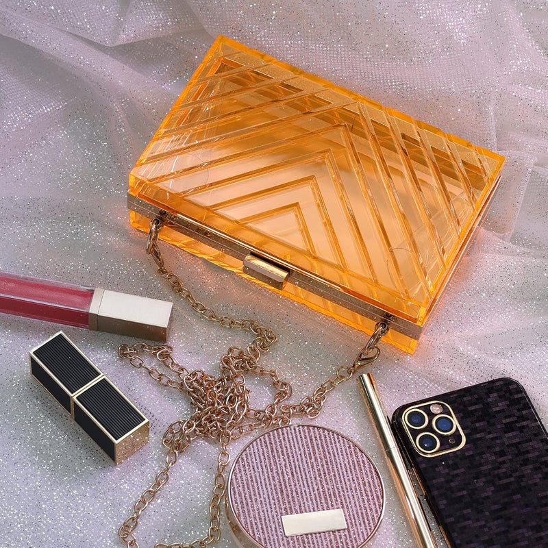 WJCD Clear Purses For Women Acrylic Clear Clutch Bag Stadium Approved - Image 5